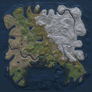 Thumbnail Rust Map: Procedural Map, Size: 4500, Seed: 988495655, 17 Monuments