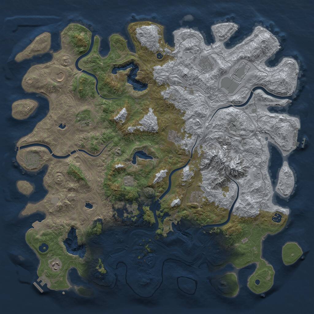 Rust Map: Procedural Map, Size: 5000, Seed: 274394038, 17 Monuments