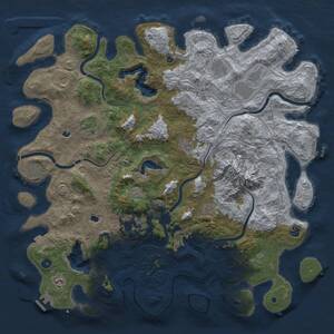 Thumbnail Rust Map: Procedural Map, Size: 5000, Seed: 274394038, 17 Monuments