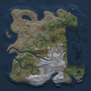 Thumbnail Rust Map: Procedural Map, Size: 3700, Seed: 1338558441, 17 Monuments