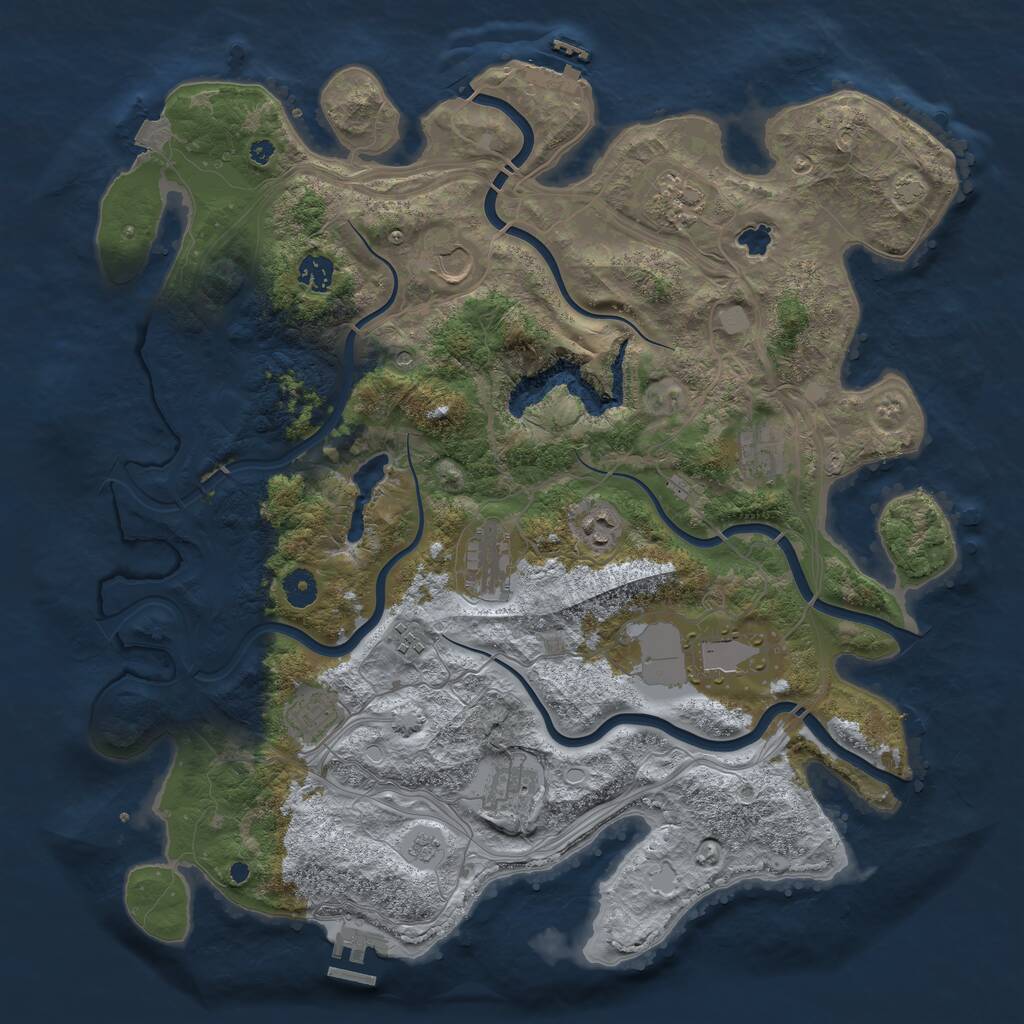 Rust Map: Procedural Map, Size: 4250, Seed: 1149208083, 16 Monuments