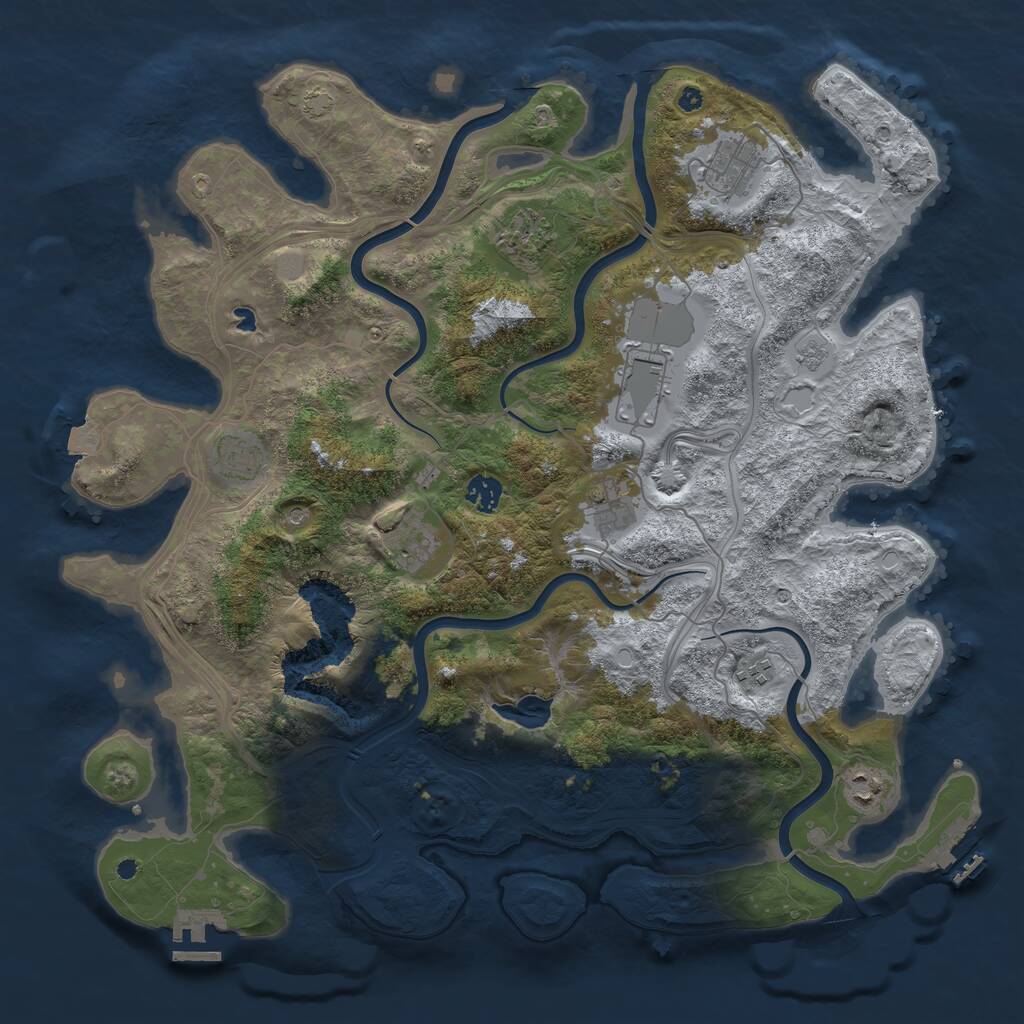 Rust Map: Procedural Map, Size: 4250, Seed: 659784950, 15 Monuments