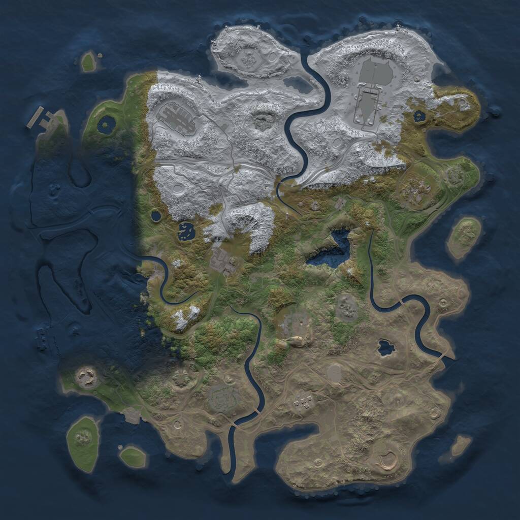 Rust Map: Procedural Map, Size: 4250, Seed: 1429058955, 16 Monuments