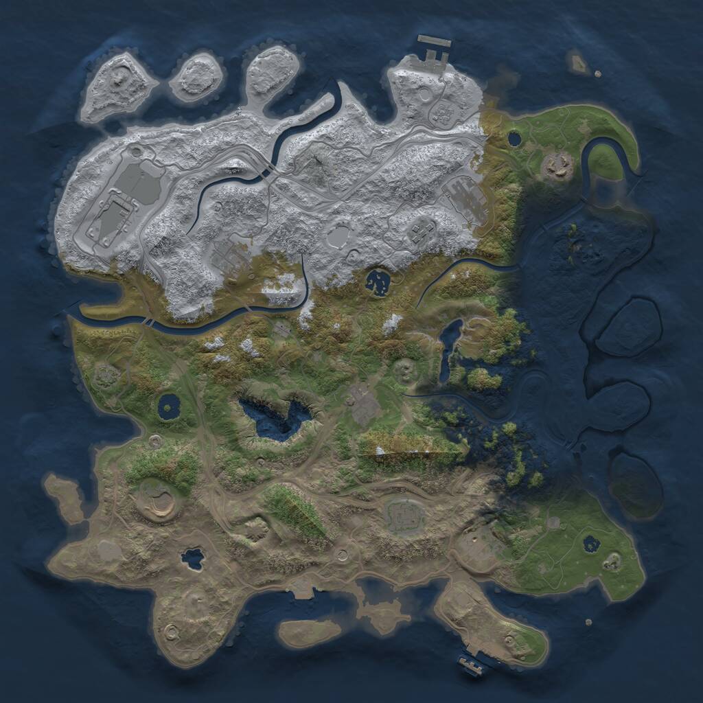 Rust Map: Procedural Map, Size: 4250, Seed: 819832024, 16 Monuments