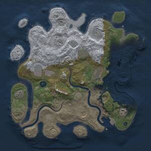 Thumbnail Rust Map: Procedural Map, Size: 3500, Seed: 1693729880, 13 Monuments