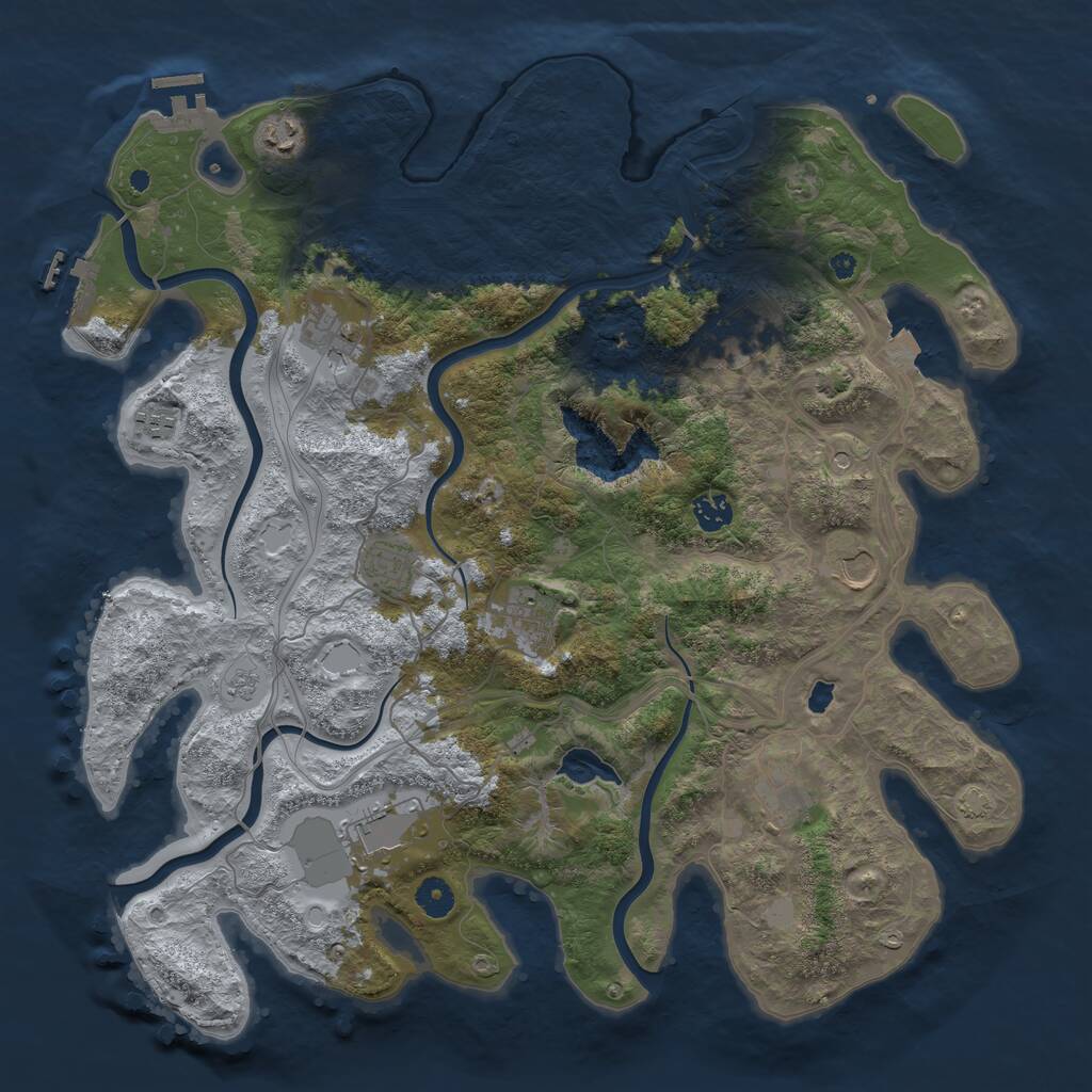 Rust Map: Procedural Map, Size: 4250, Seed: 265454, 16 Monuments