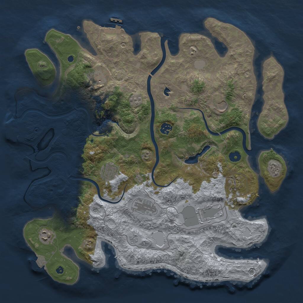 Rust Map: Procedural Map, Size: 4000, Seed: 648012110, 15 Monuments