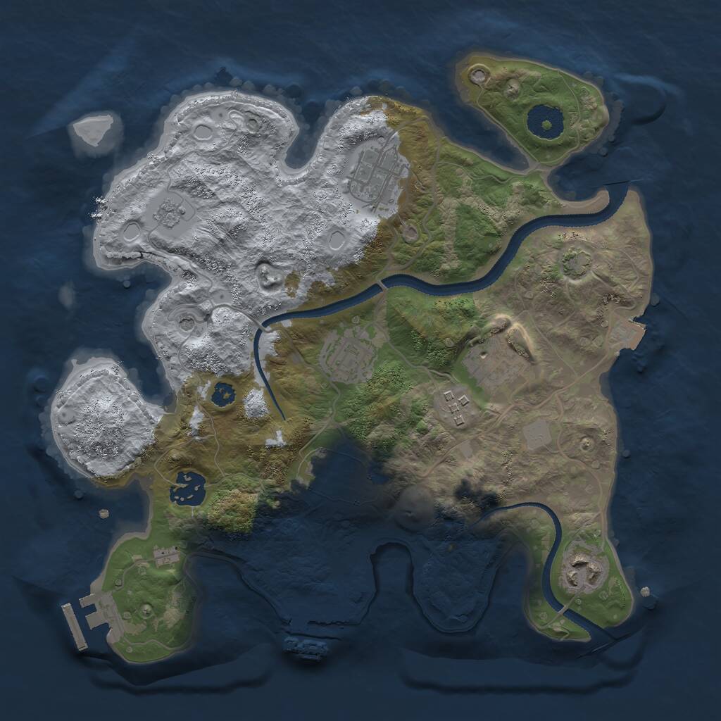 Rust Map: Procedural Map, Size: 3000, Seed: 66611, 13 Monuments