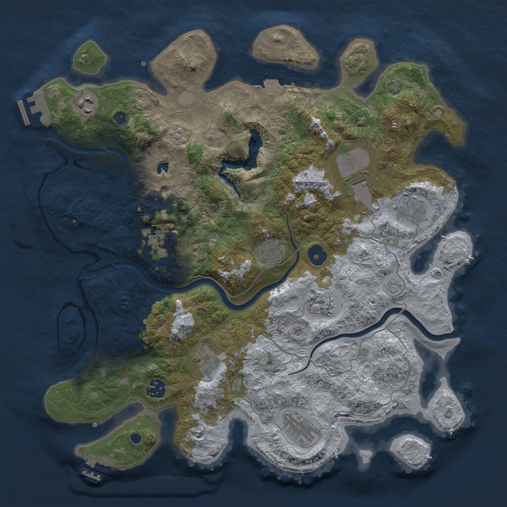 Rust Map: Procedural Map, Size: 4000, Seed: 426049114, 16 Monuments