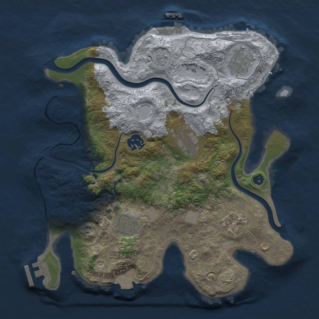 Rust Map: Procedural Map, Size: 3000, Seed: 74814, 11 Monuments