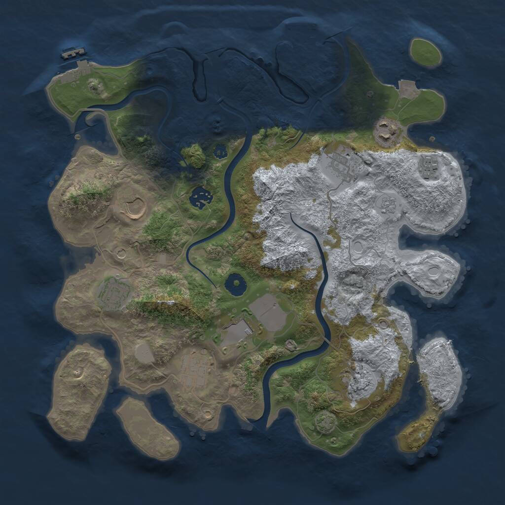 Rust Map: Procedural Map, Size: 3500, Seed: 1500623340, 15 Monuments