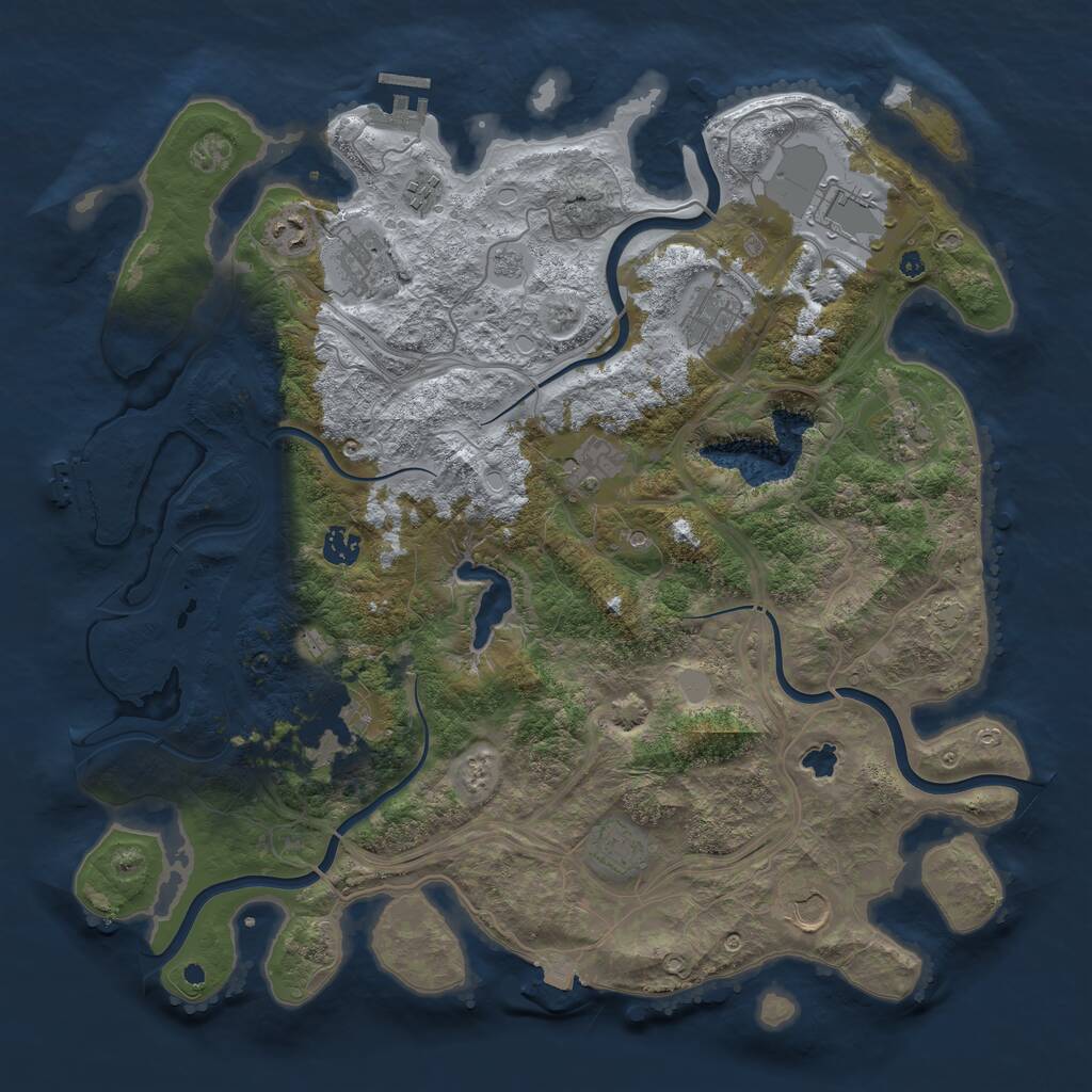 Rust Map: Procedural Map, Size: 4250, Seed: 4489908, 17 Monuments