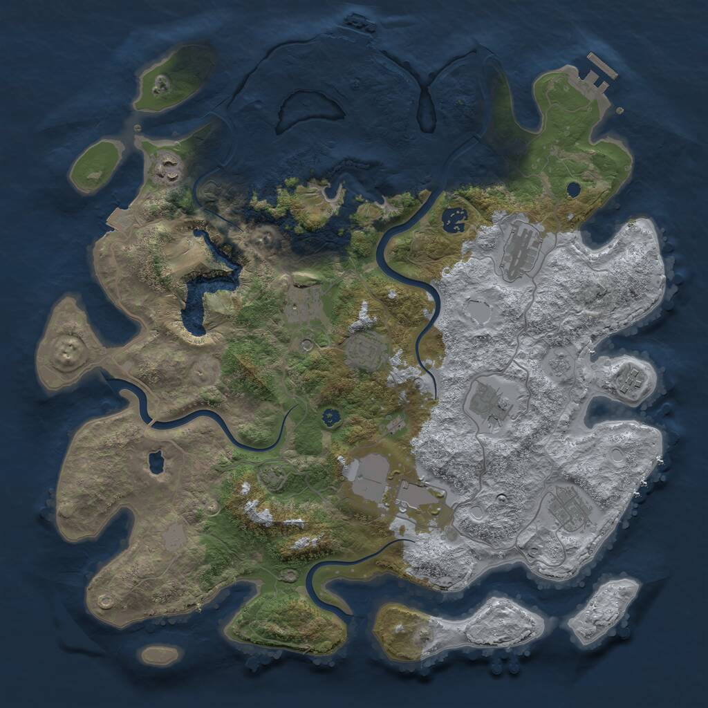 Rust Map: Procedural Map, Size: 4000, Seed: 593587999, 15 Monuments