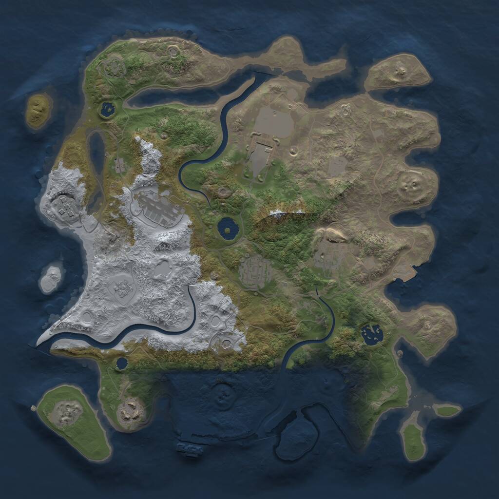 Rust Map: Procedural Map, Size: 3500, Seed: 1956471336, 12 Monuments