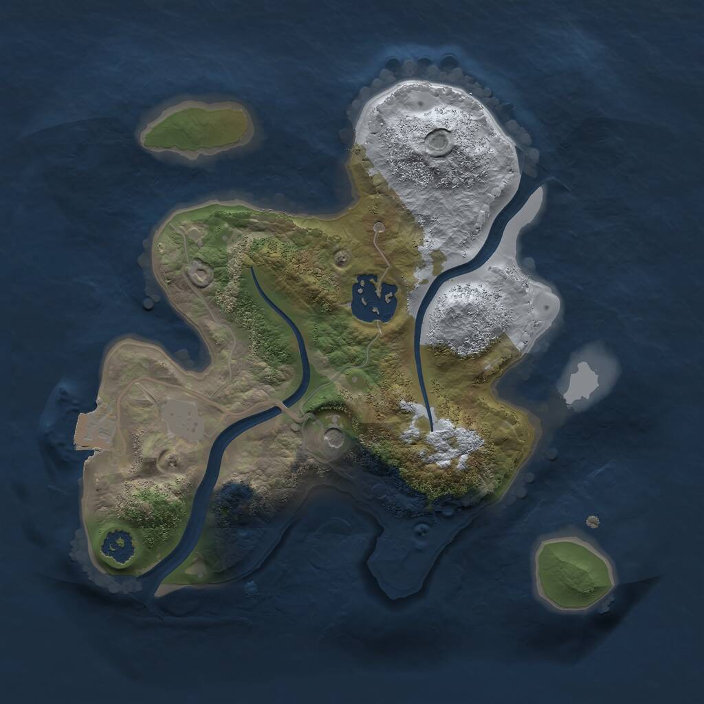 Rust Map: Procedural Map, Size: 2200, Seed: 1439525774, 3 Monuments