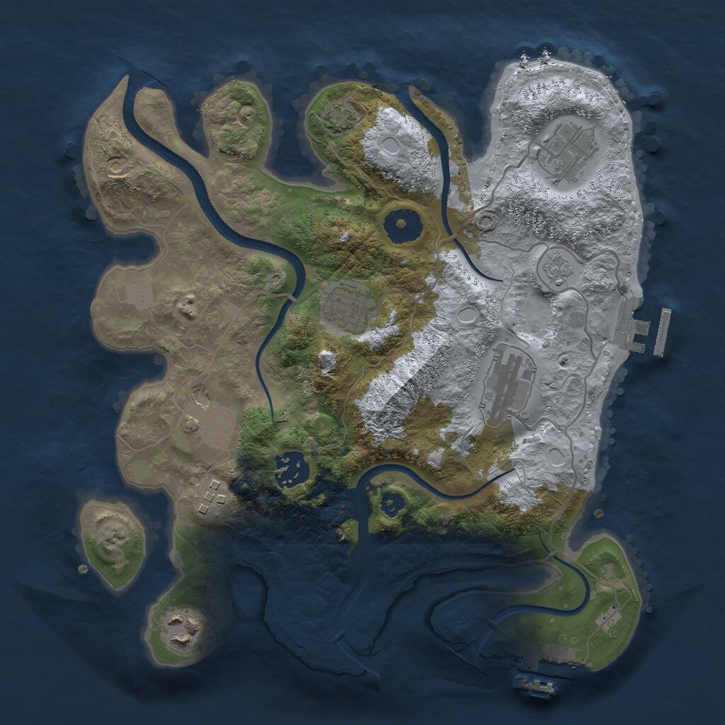 Rust Map: Procedural Map, Size: 3000, Seed: 26049888, 12 Monuments