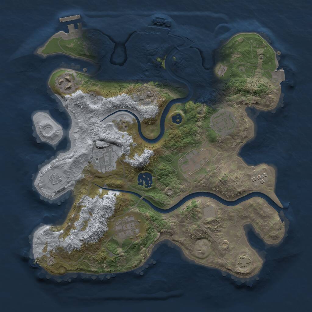 Rust Map: Procedural Map, Size: 3000, Seed: 1328018012, 13 Monuments