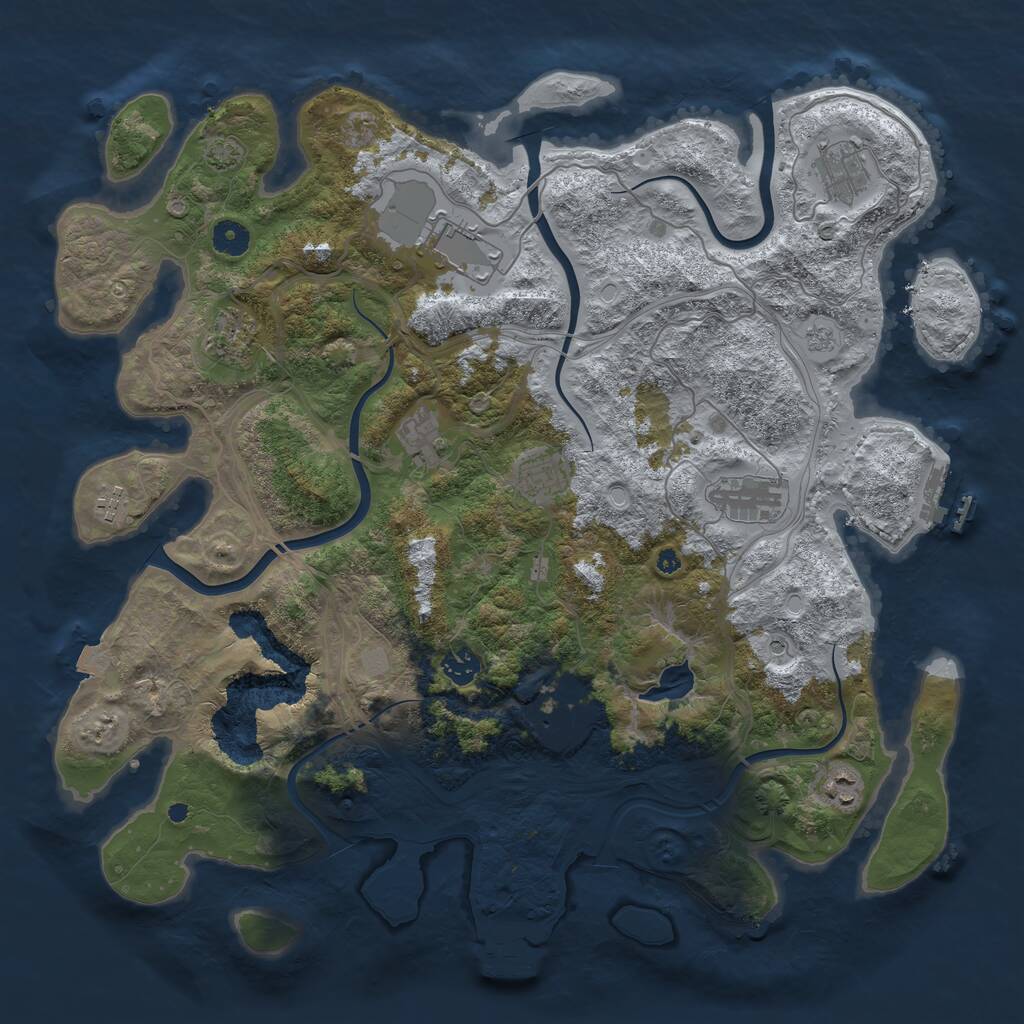 Rust Map: Procedural Map, Size: 4250, Seed: 586144884, 16 Monuments
