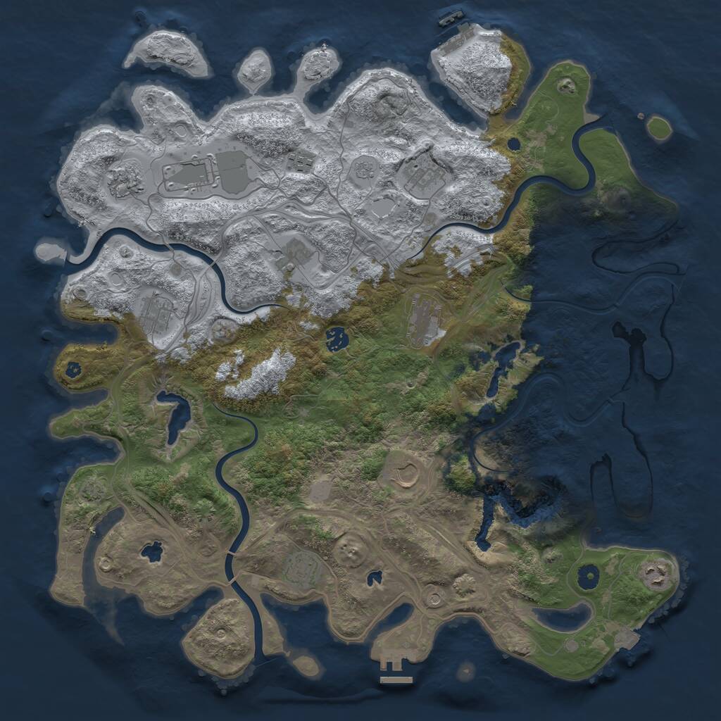 Rust Map: Procedural Map, Size: 4500, Seed: 1755216802, 17 Monuments