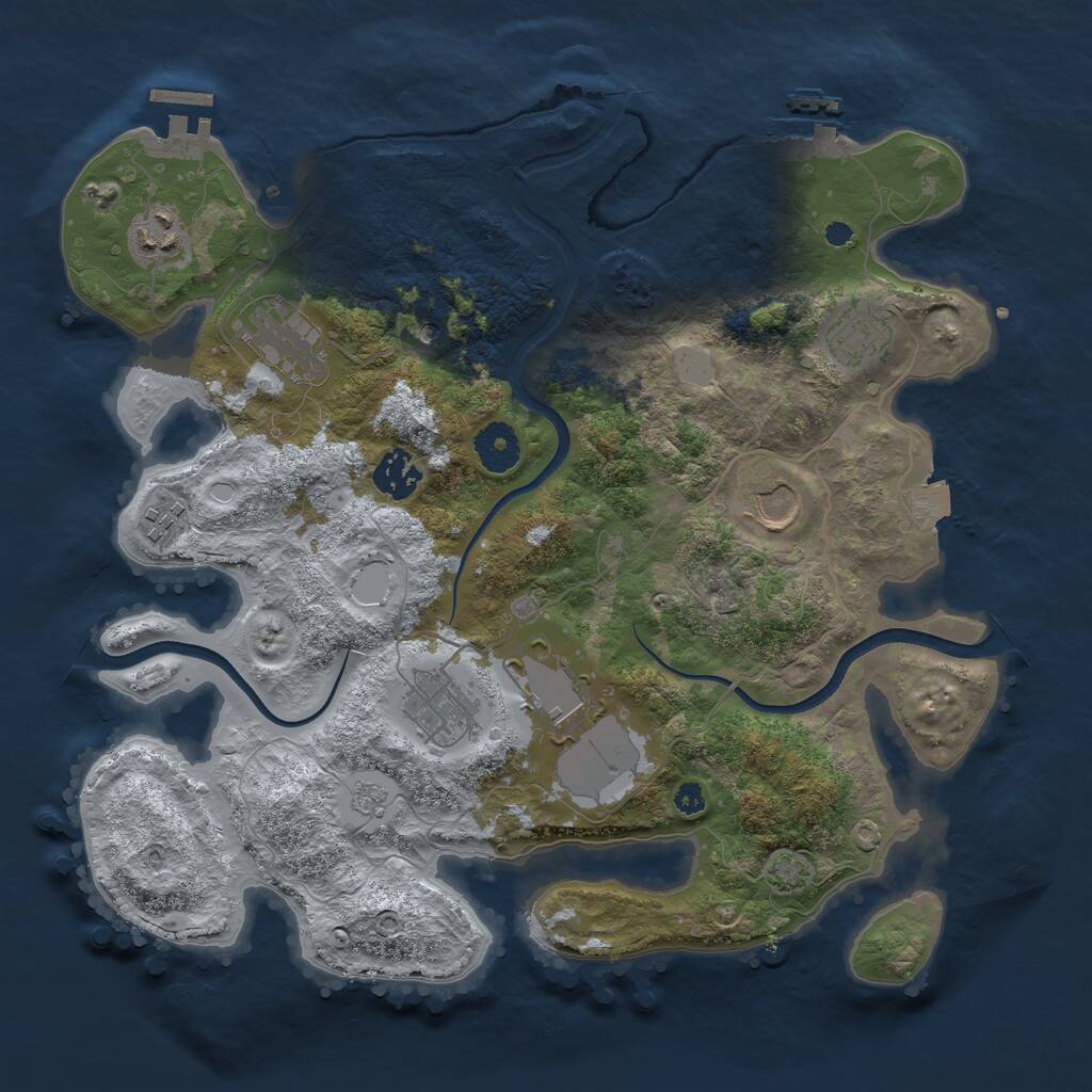Rust Map: Procedural Map, Size: 3500, Seed: 238493121, 14 Monuments