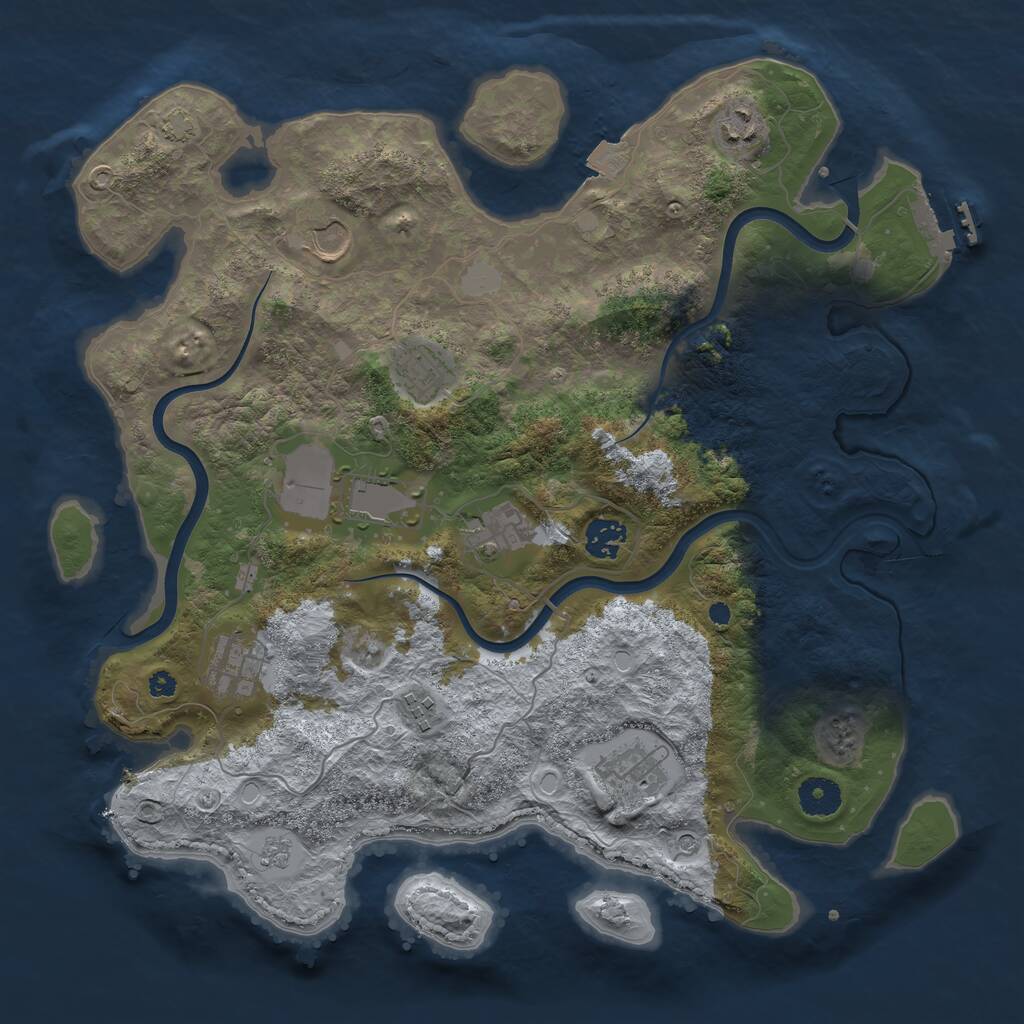 Rust Map: Procedural Map, Size: 3750, Seed: 12062, 14 Monuments