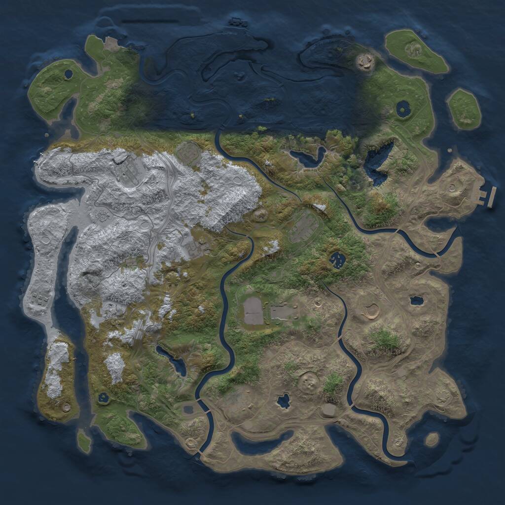 Rust Map: Procedural Map, Size: 4800, Seed: 1385712676, 17 Monuments