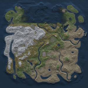 Thumbnail Rust Map: Procedural Map, Size: 4800, Seed: 1385712676, 17 Monuments