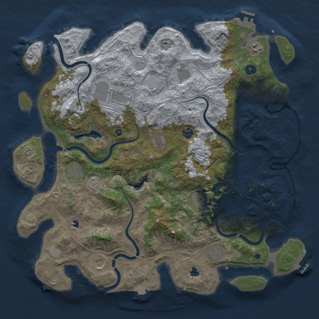 Rust Map: Procedural Map, Size: 4500, Seed: 435883816, 16 Monuments