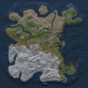 Thumbnail Rust Map: Procedural Map, Size: 3850, Seed: 33, 15 Monuments