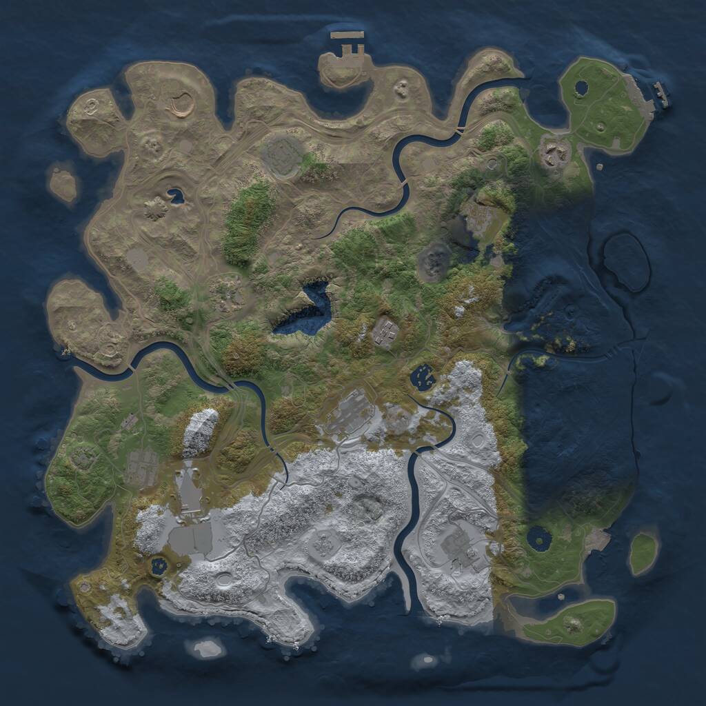 Rust Map: Procedural Map, Size: 4250, Seed: 720000322, 17 Monuments