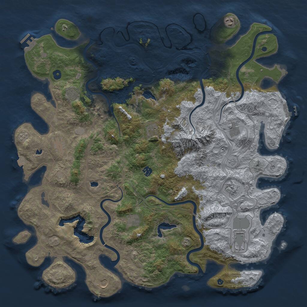 Rust Map: Procedural Map, Size: 5000, Seed: 127272, 17 Monuments
