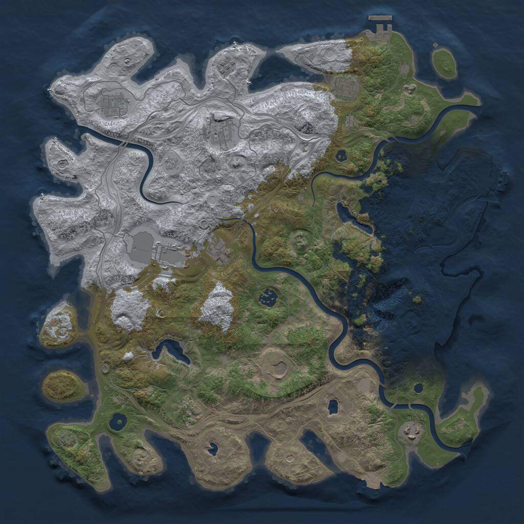 Rust Map: Procedural Map, Size: 4500, Seed: 565420802, 16 Monuments