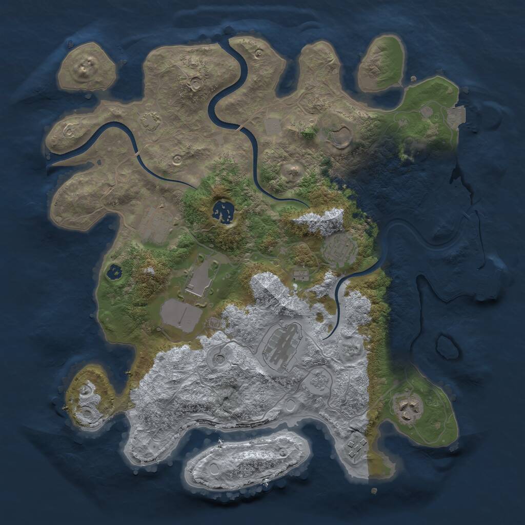 Rust Map: Procedural Map, Size: 3500, Seed: 817275605, 13 Monuments
