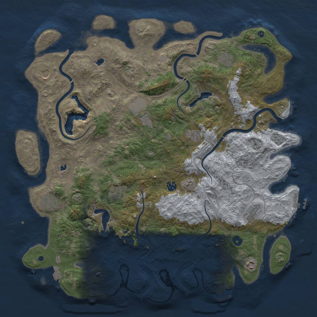 Rust Map: Procedural Map, Size: 4800, Seed: 1234858938, 17 Monuments