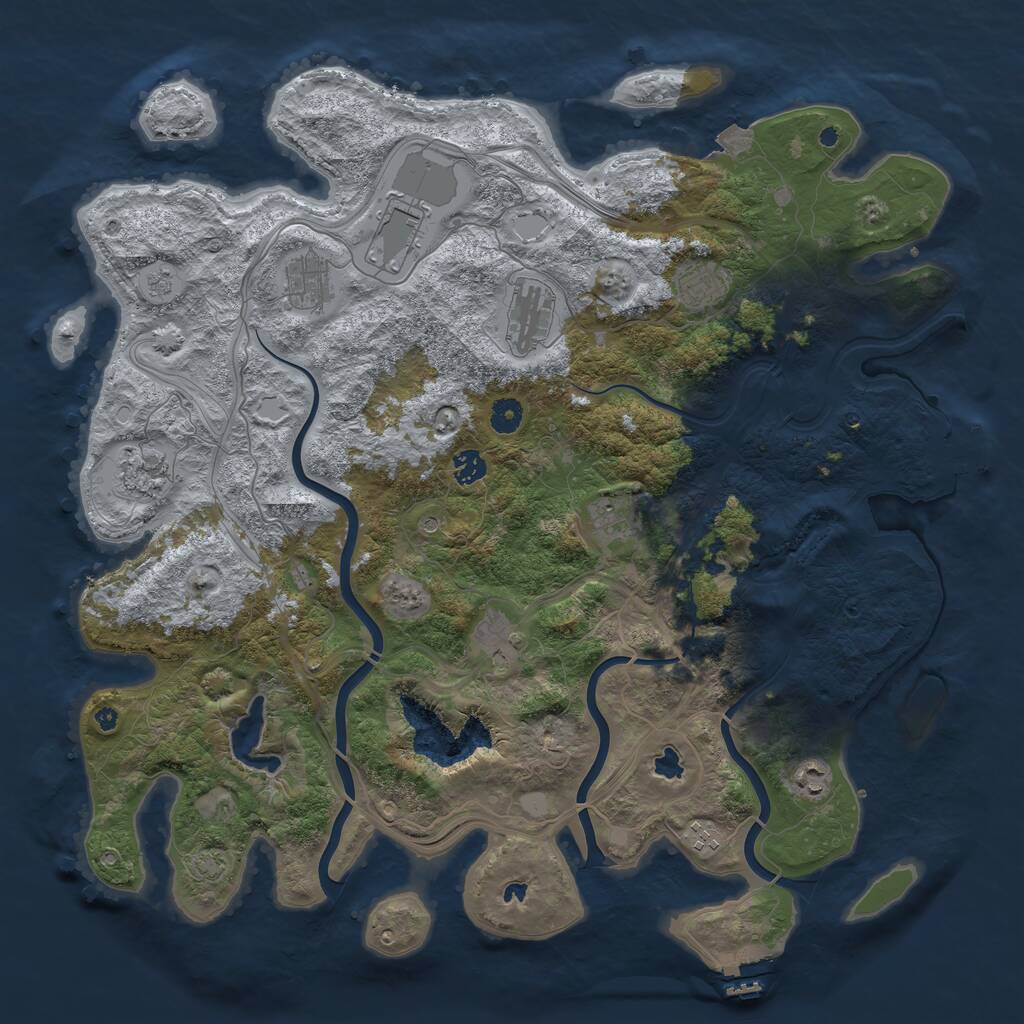 Rust Map: Procedural Map, Size: 4500, Seed: 72591, 16 Monuments