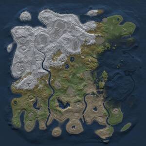 Thumbnail Rust Map: Procedural Map, Size: 4500, Seed: 72591, 16 Monuments