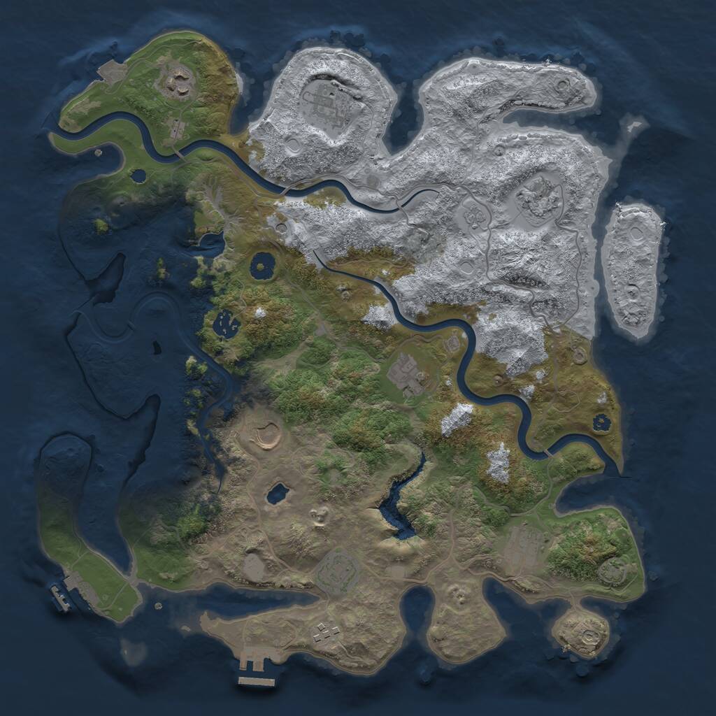 Rust Map: Procedural Map, Size: 4000, Seed: 14622602, 15 Monuments