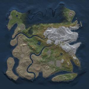 Thumbnail Rust Map: Procedural Map, Size: 3500, Seed: 726653234, 14 Monuments