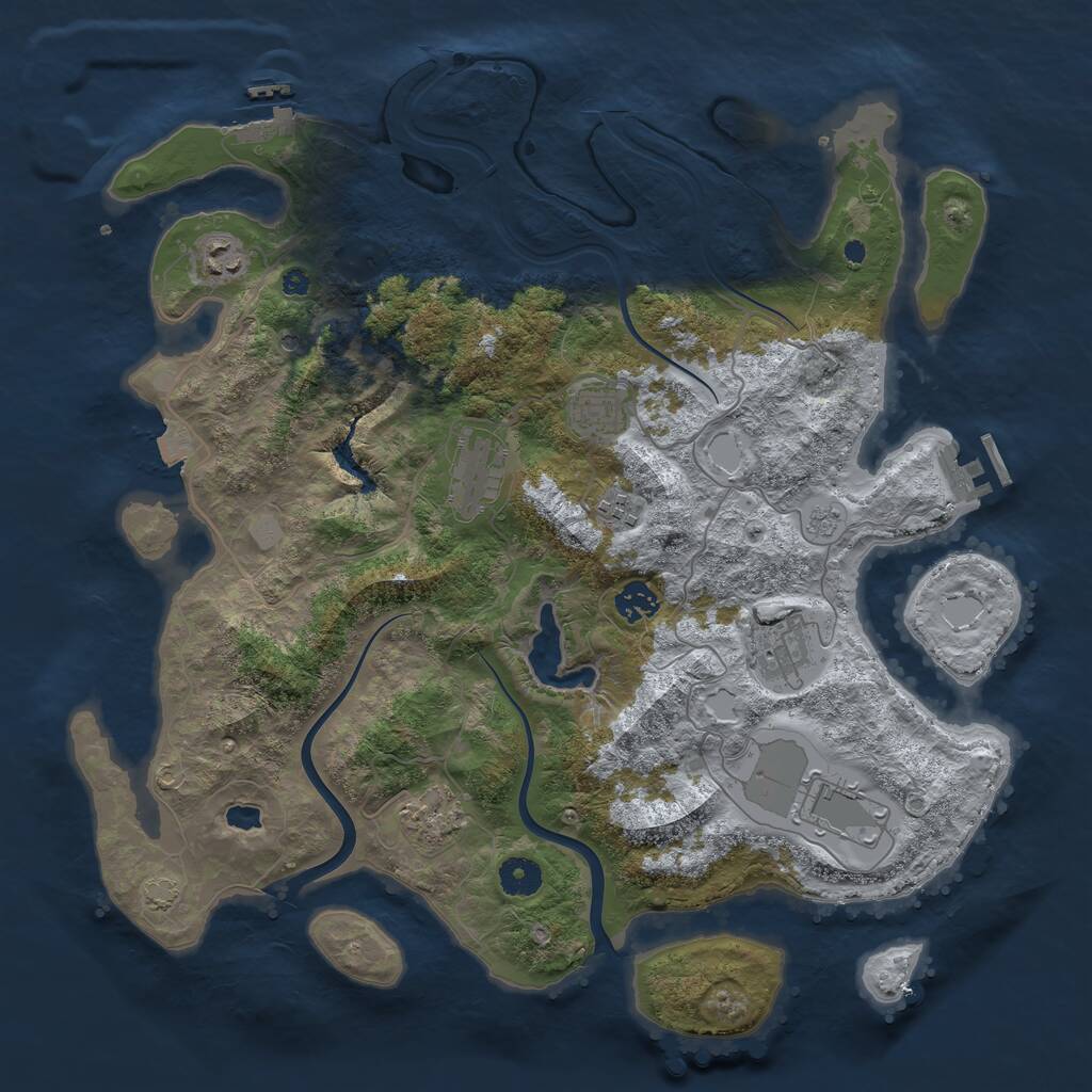 Rust Map: Procedural Map, Size: 4000, Seed: 1997575652, 14 Monuments