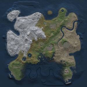 Thumbnail Rust Map: Procedural Map, Size: 3300, Seed: 1596967747, 13 Monuments