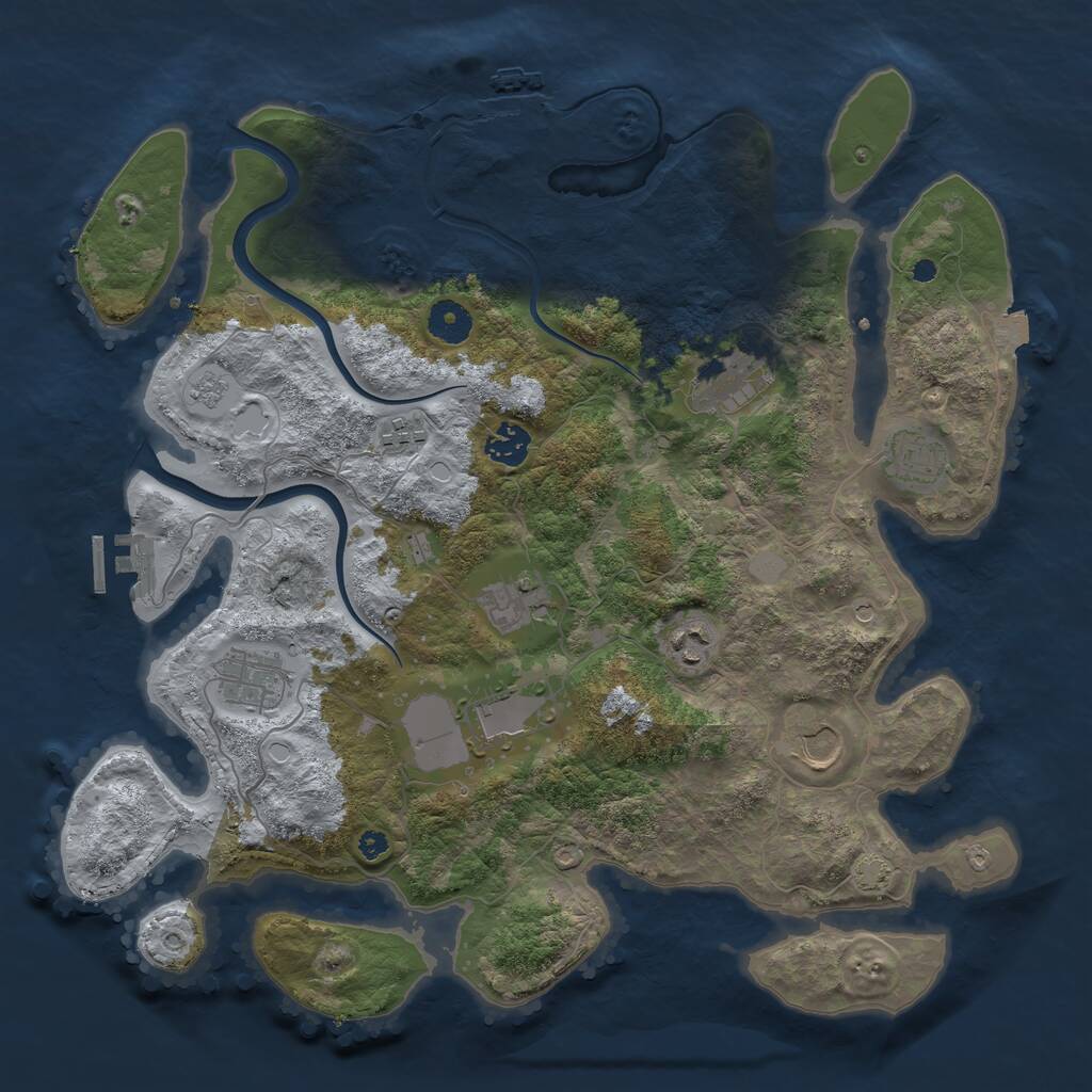 Rust Map: Procedural Map, Size: 3800, Seed: 8526, 15 Monuments