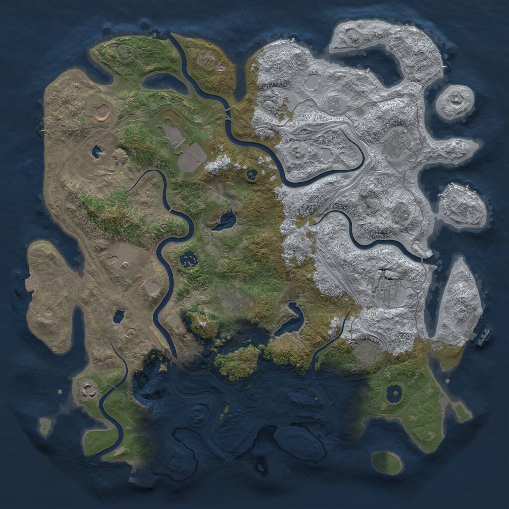 Rust Map: Procedural Map, Size: 4500, Seed: 208984053, 17 Monuments