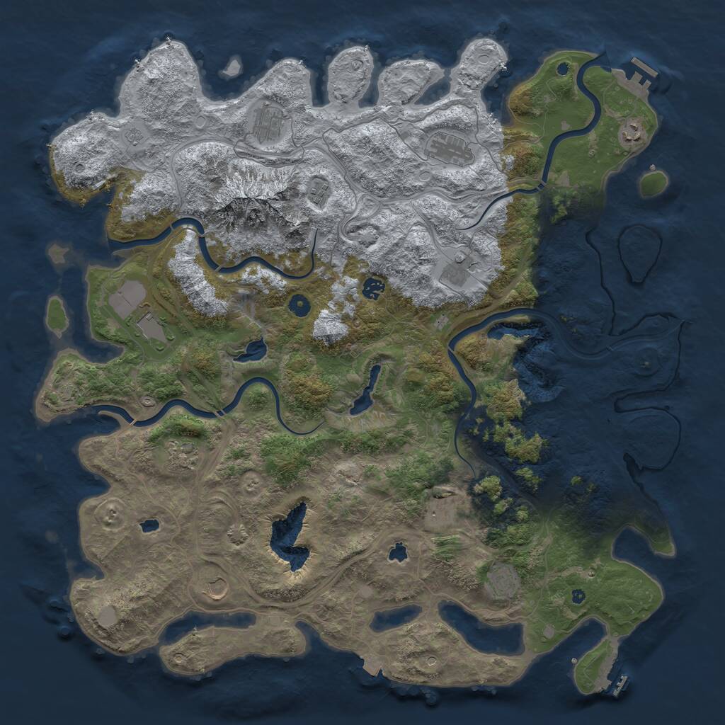 Rust Map: Procedural Map, Size: 5000, Seed: 806871684, 17 Monuments