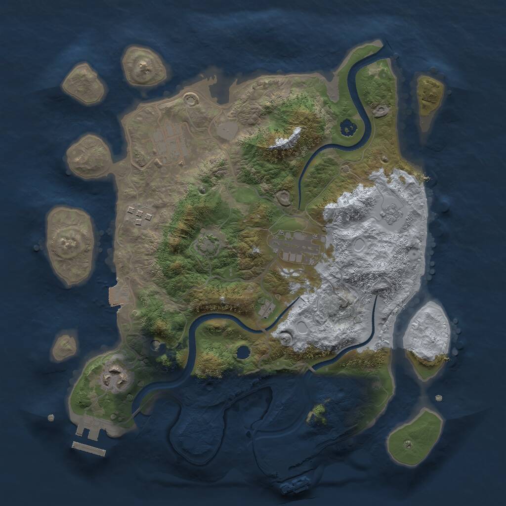 Rust Map: Procedural Map, Size: 3000, Seed: 1966806857, 10 Monuments
