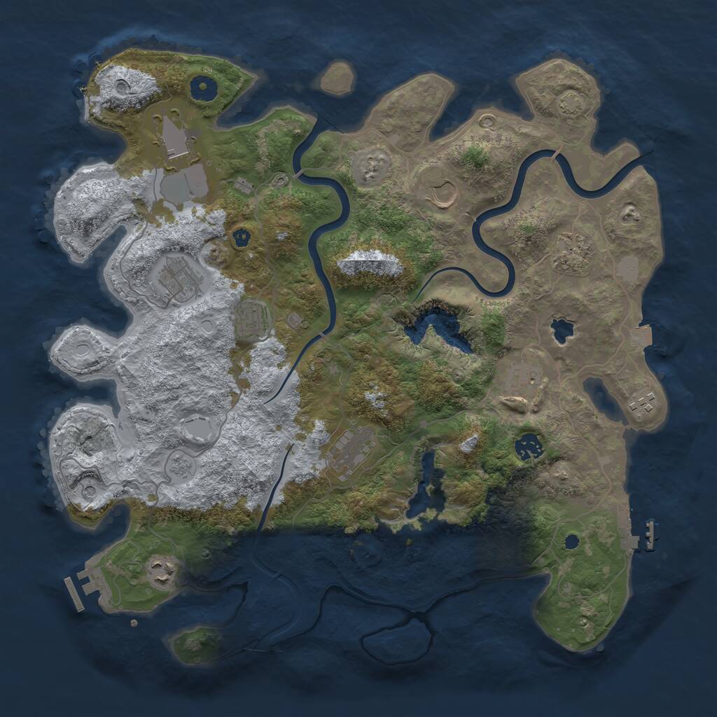 Rust Map: Procedural Map, Size: 4000, Seed: 1337302103, 16 Monuments