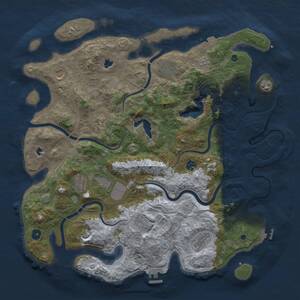 Thumbnail Rust Map: Procedural Map, Size: 4500, Seed: 41288691, 16 Monuments