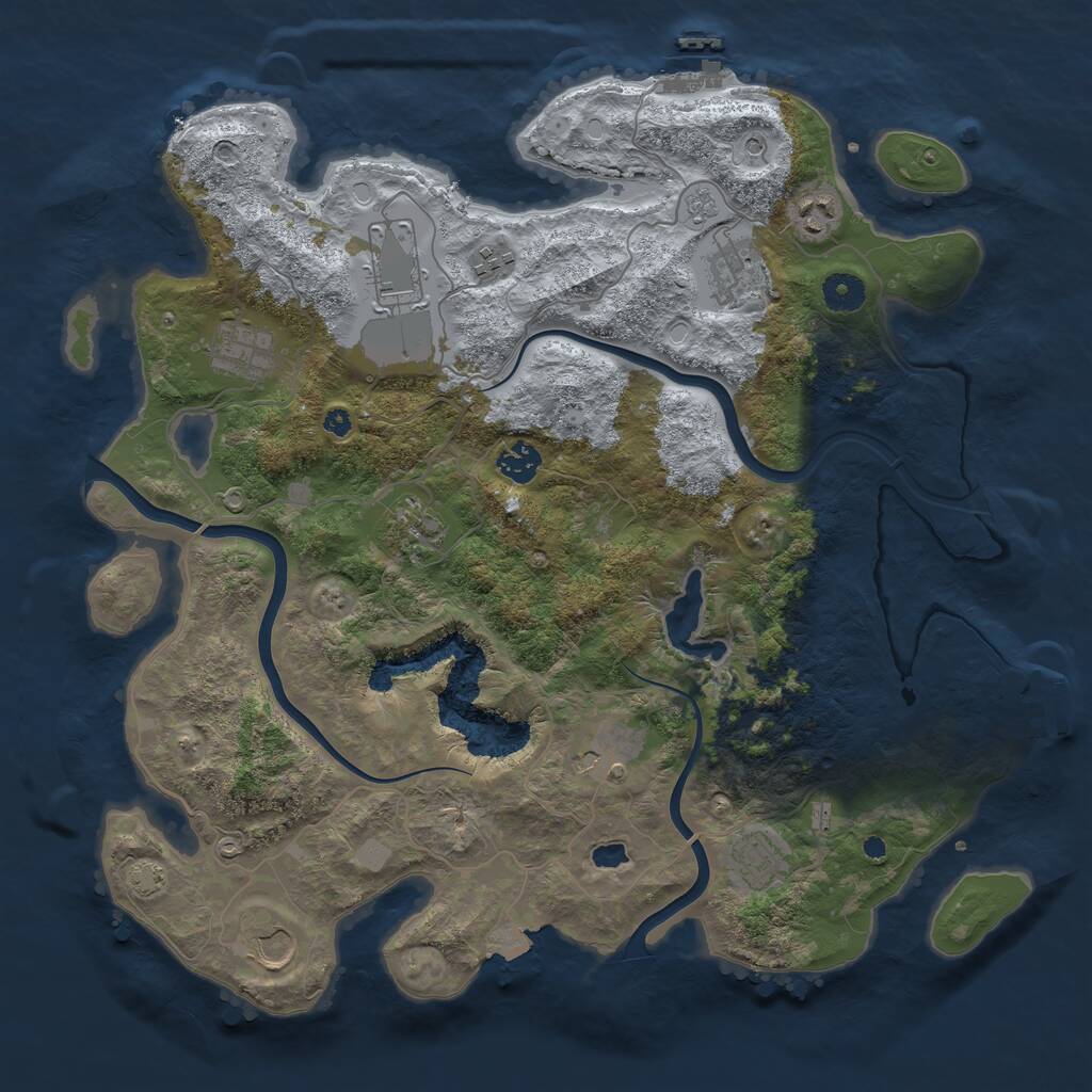 Rust Map: Procedural Map, Size: 4000, Seed: 1688387146, 16 Monuments