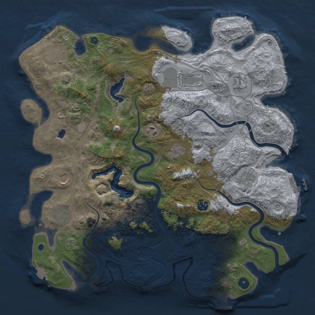 Rust Map: Procedural Map, Size: 4250, Seed: 573626342, 16 Monuments