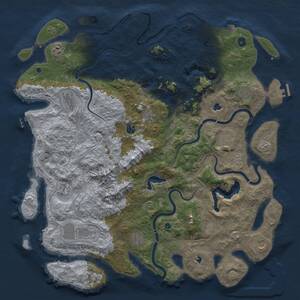 Thumbnail Rust Map: Procedural Map, Size: 5000, Seed: 943671591, 17 Monuments
