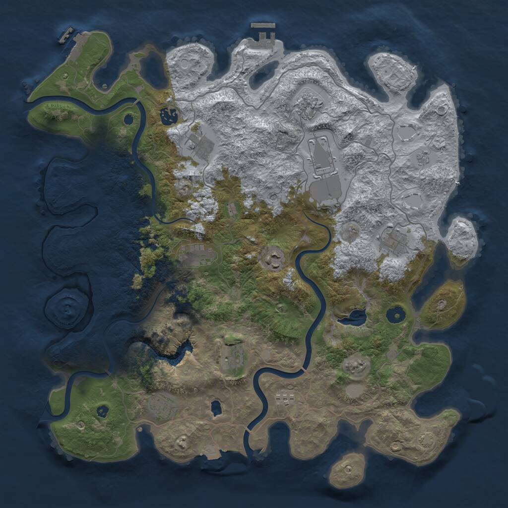 Rust Map: Procedural Map, Size: 4200, Seed: 1019251401, 16 Monuments